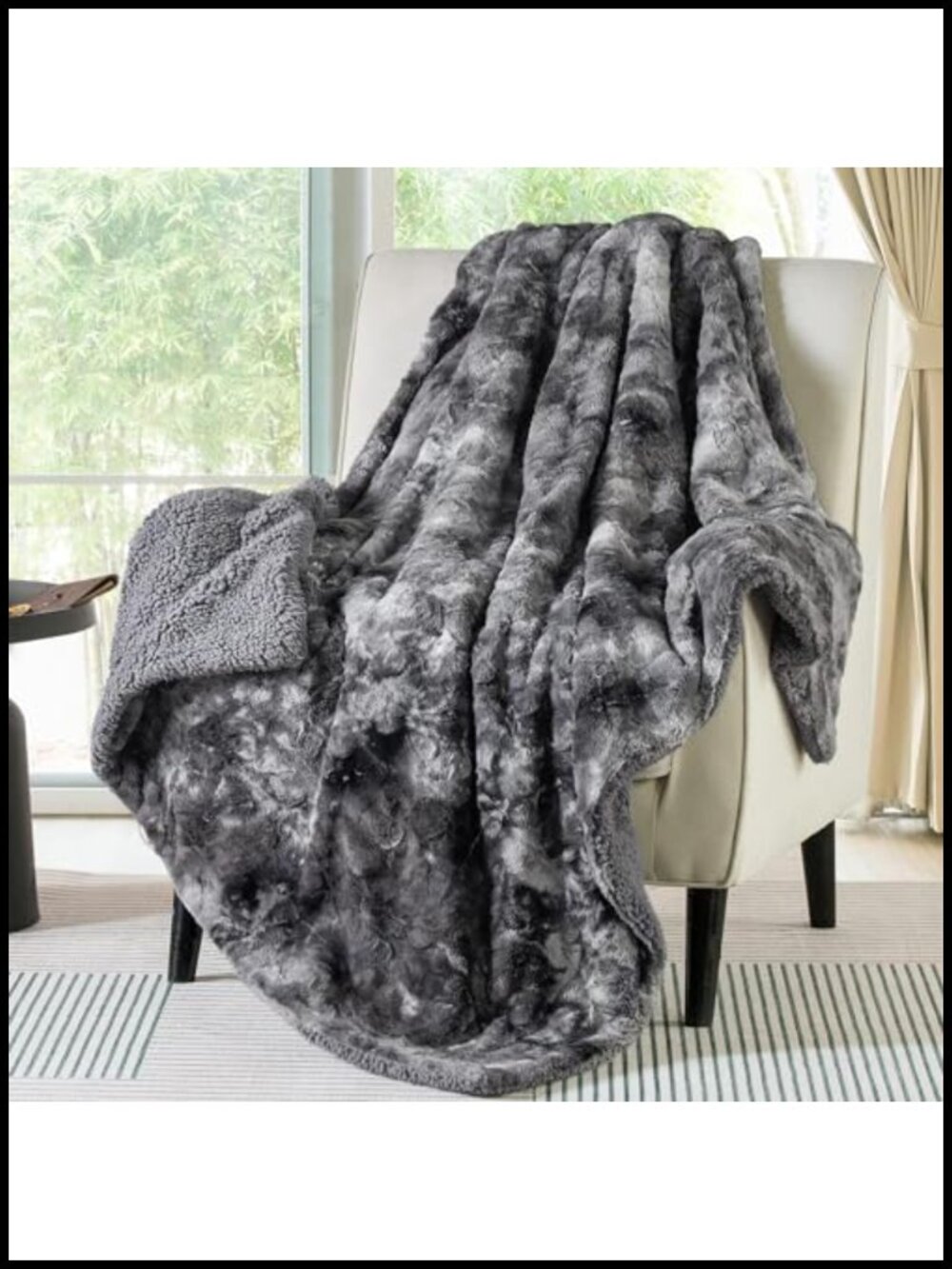 Sherpa Fluffy Throw Blanket Plush Faux Fur Reversible 50x60 Cozy